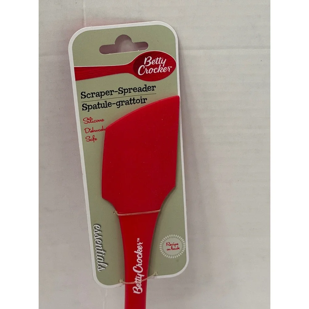 Betty Crocker Red Silicone Scraper-Spreader Spatula Essentials Dishwasher Safe